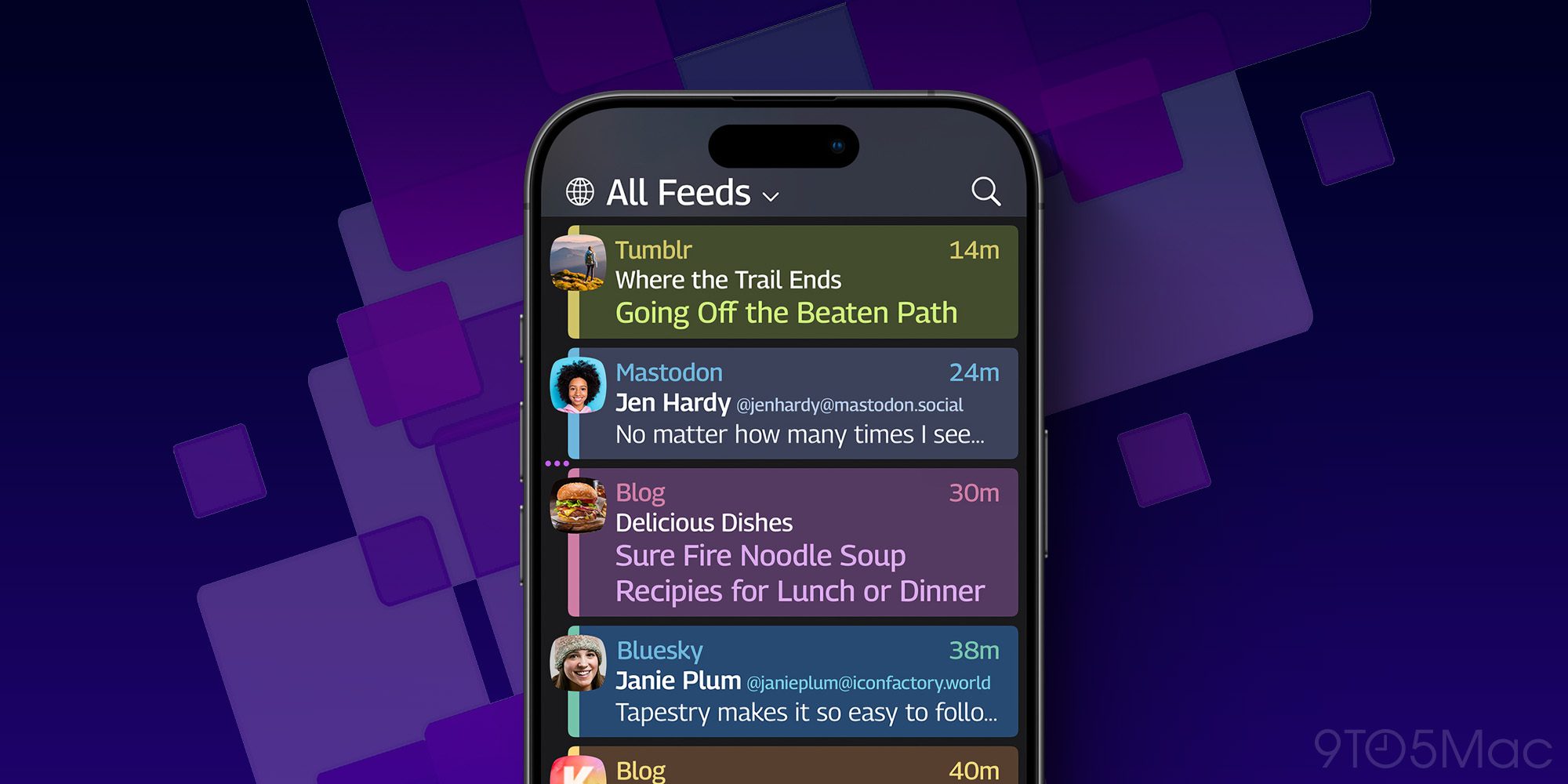 Команда Twitterrific выпустила новое приложение для iPhone под названием ‘Tapestry’, для Bluesky, Mastodon, RSS и других