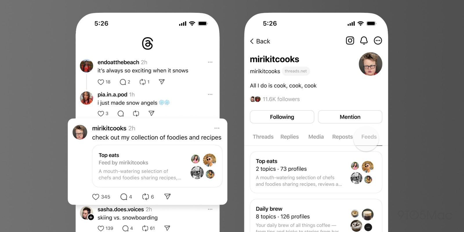 Threads now lets users share their custom feeds with others