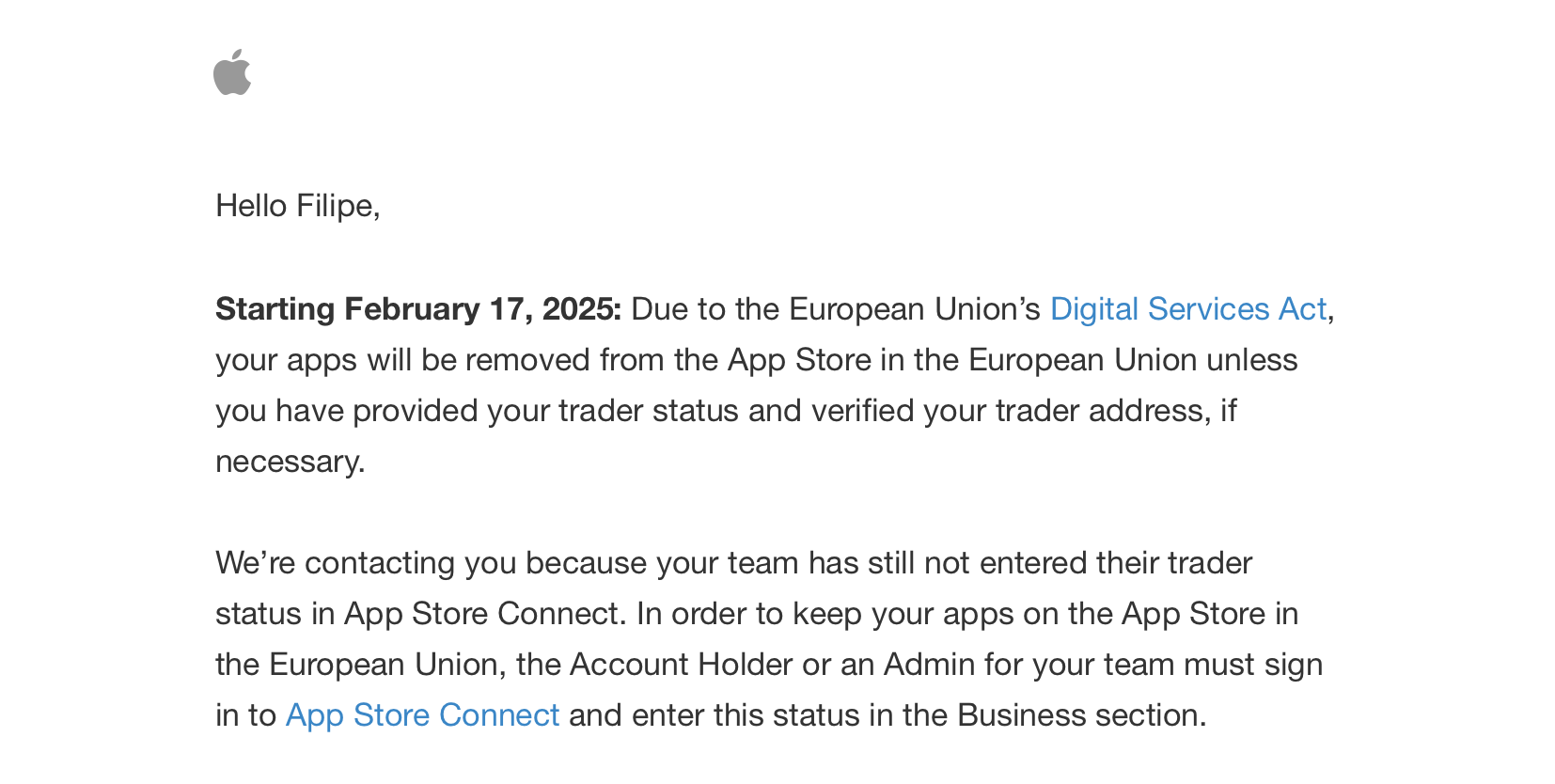 Apple se pierde en la tienda de aplicaciones de la UE 