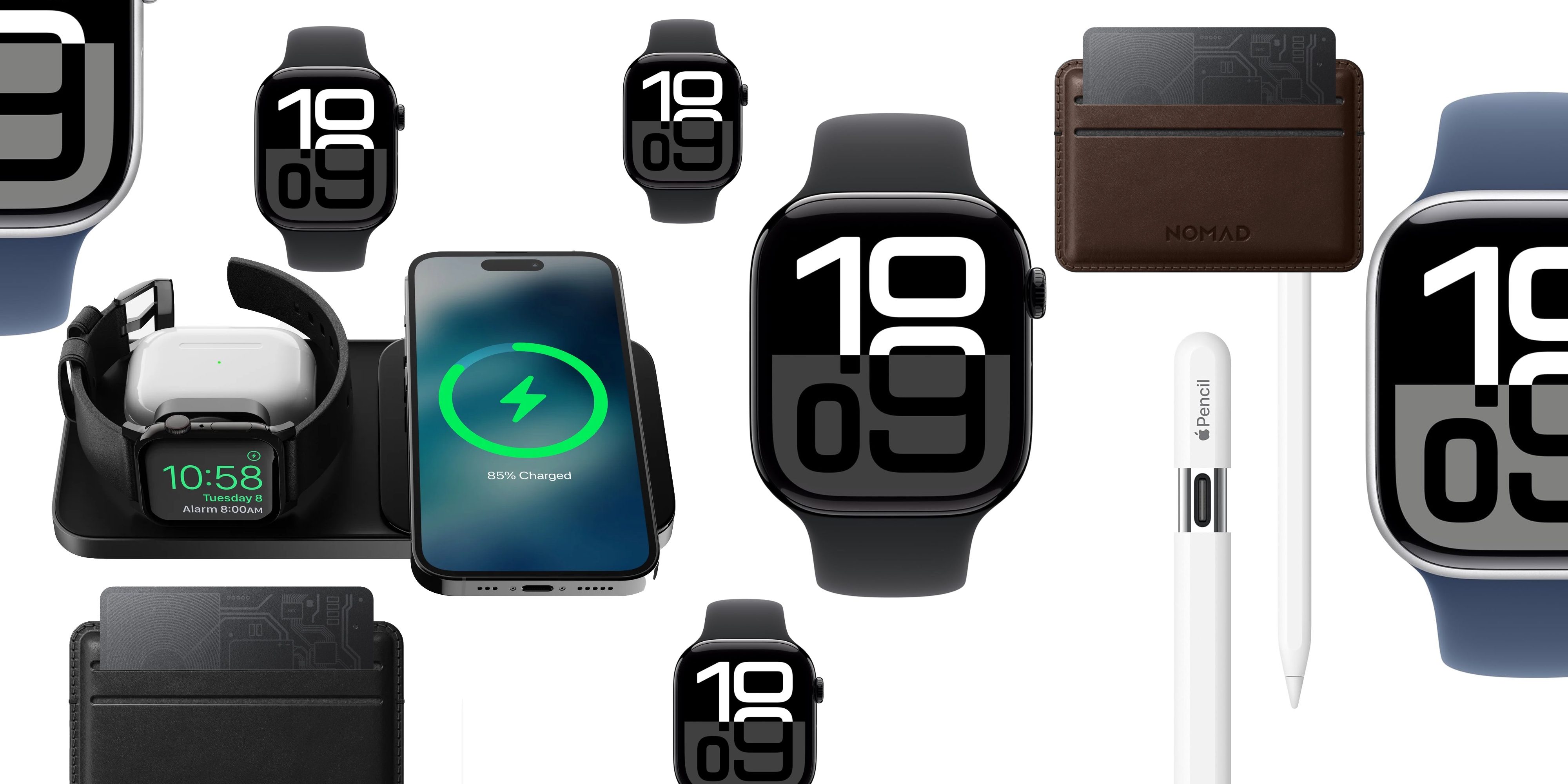 Акции: самые доступные Apple Watch Series 10 со скидкой $100, зарядные станции Nomad 15W MagSafe от $54, Apple Pencil и другое