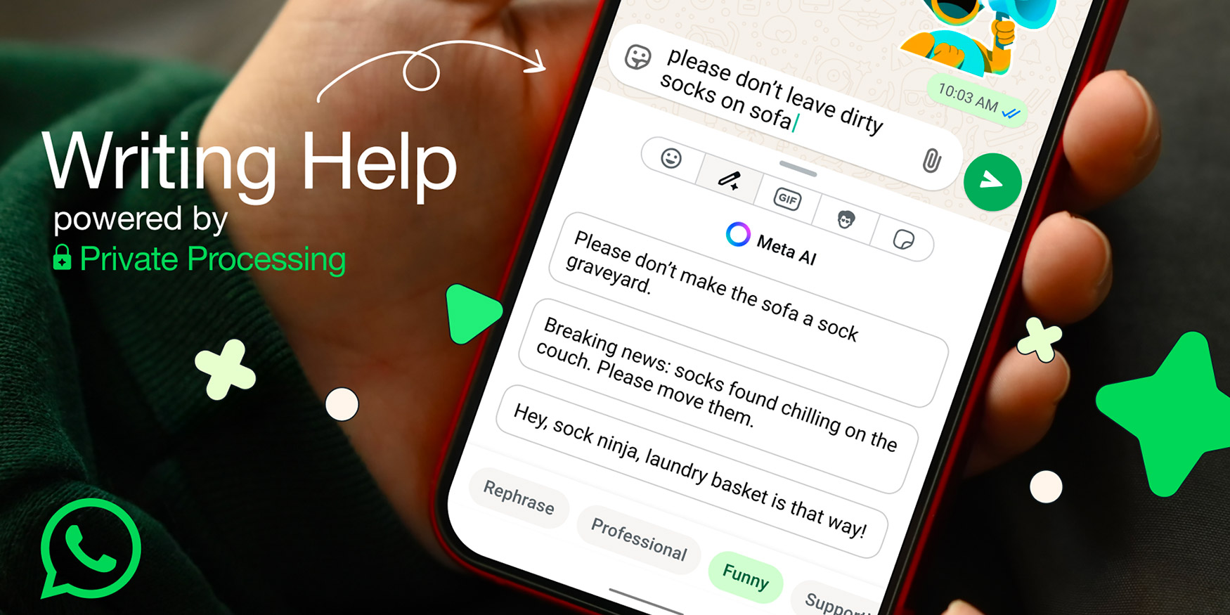 photo of WhatsApp starts testing AI-powered writing suggestions on iOS [U: launched] image