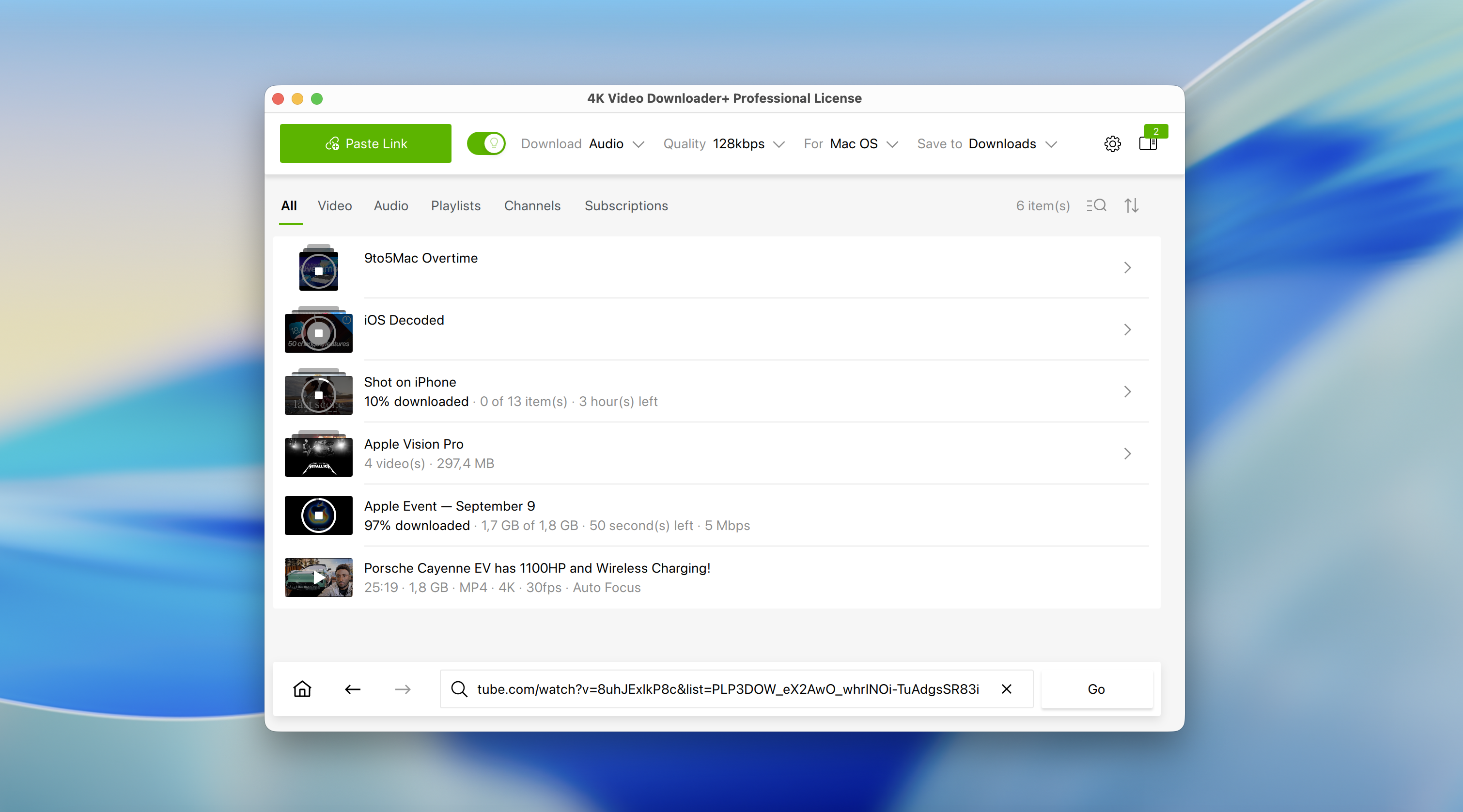 Легко скачивайте видео с YouTube, плейлисты и многое другое с помощью 4K Video Downloader Plus для Mac