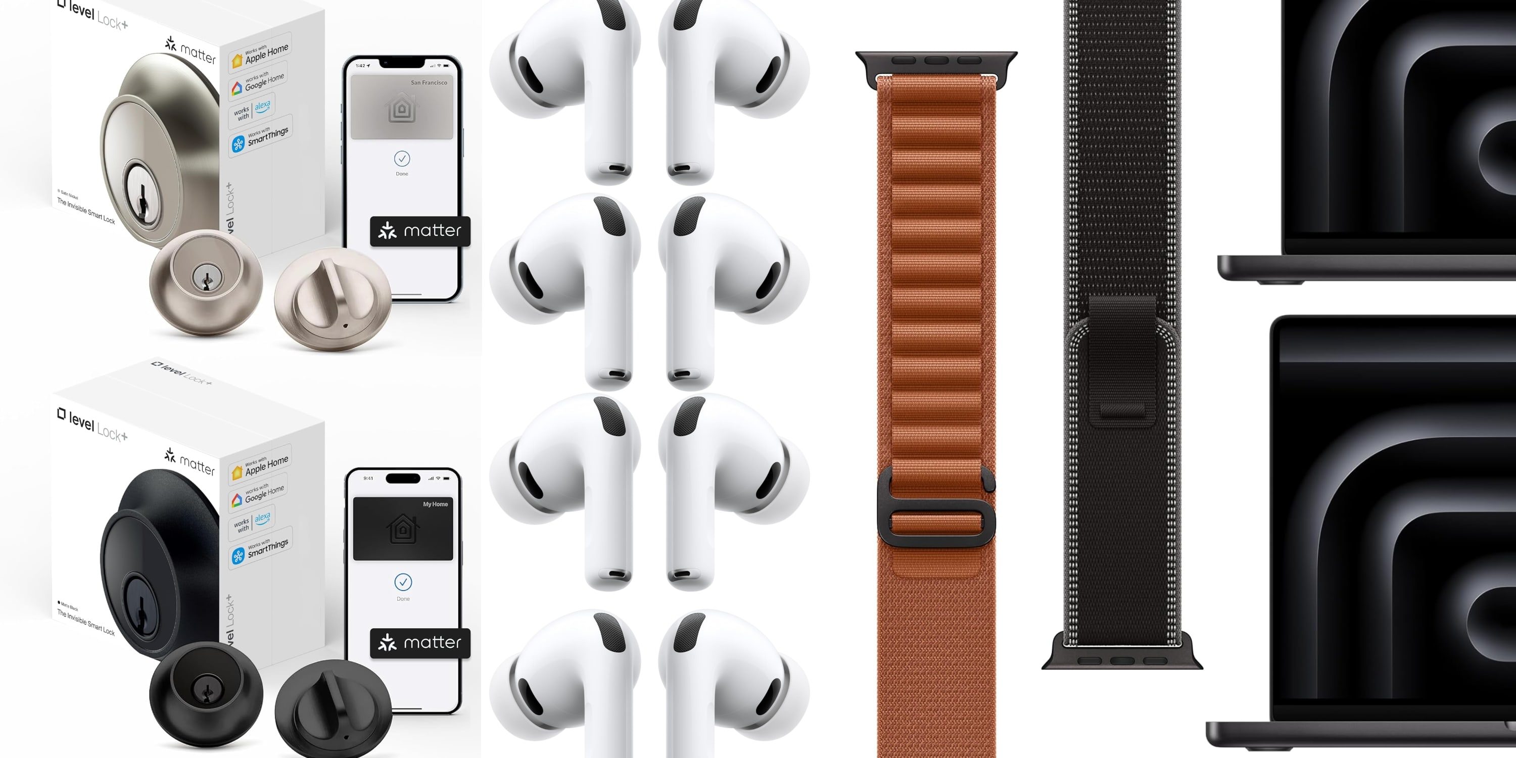Акции: умный замок Level Lock+ с поддержкой Matter и Home Key, оранжевый Alpine Loop 2025 года, MacBook Pro M4 Pro со скидкой до 700 долларов и другие предложения