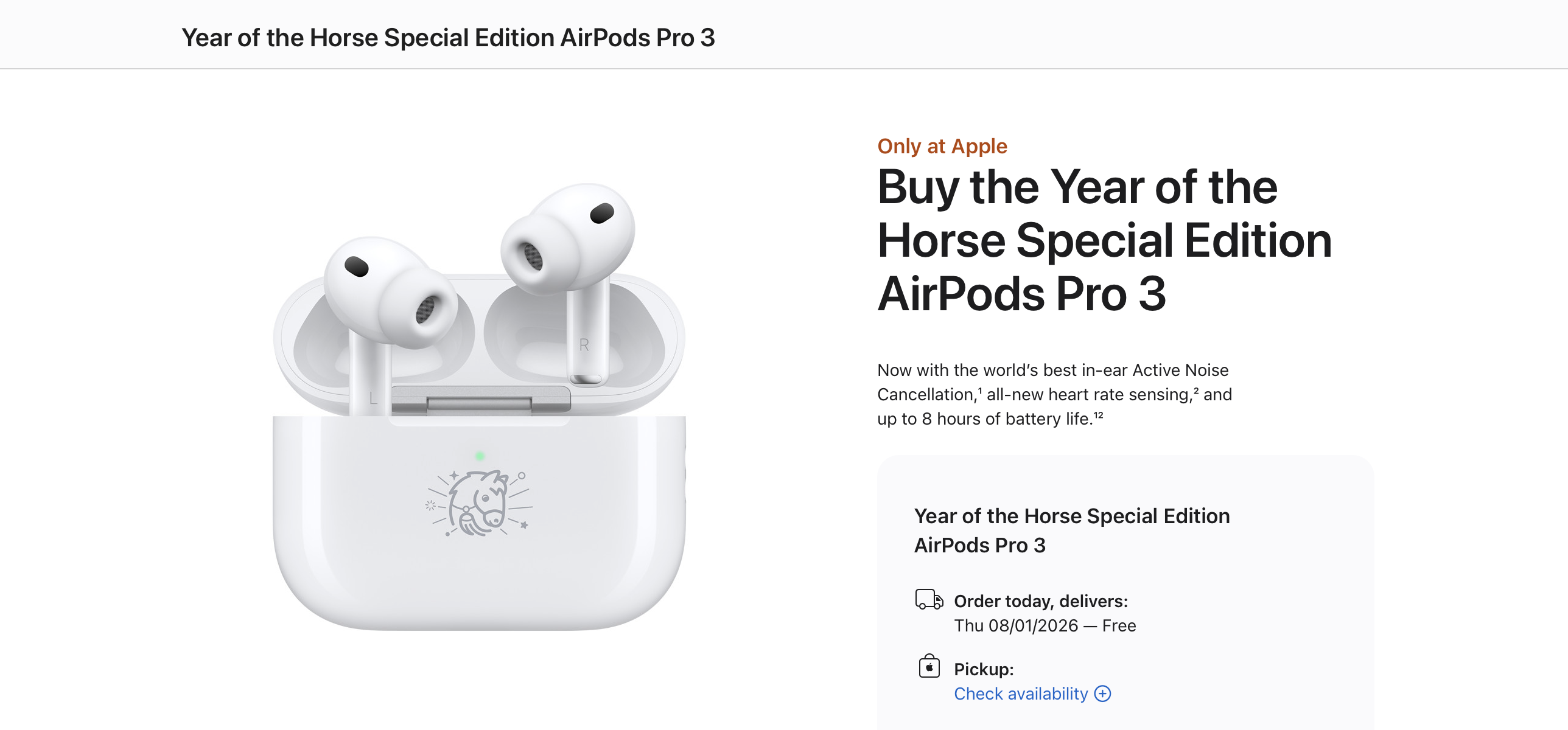 Apple selling limited-edition ‘Year of the Horse’ AirPods Pro 3
