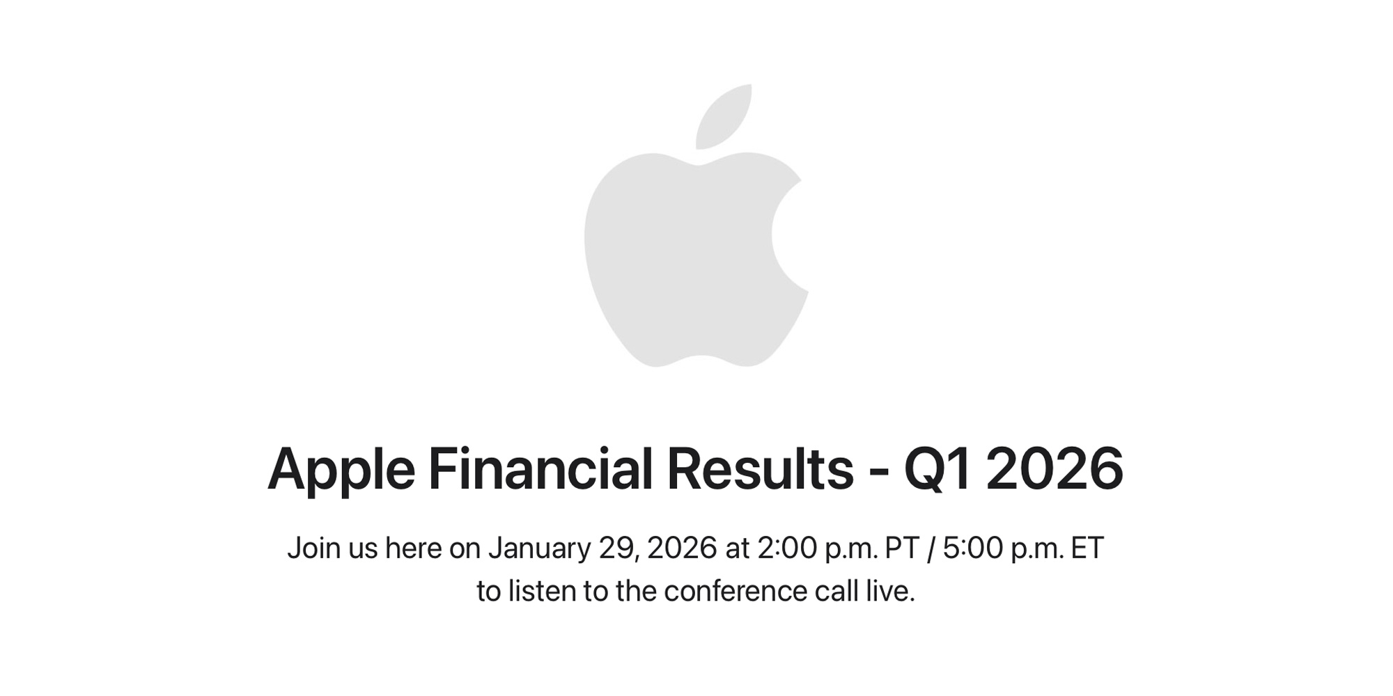 Here’s how to listen live to Apple’s Q1 2026 earnings call
