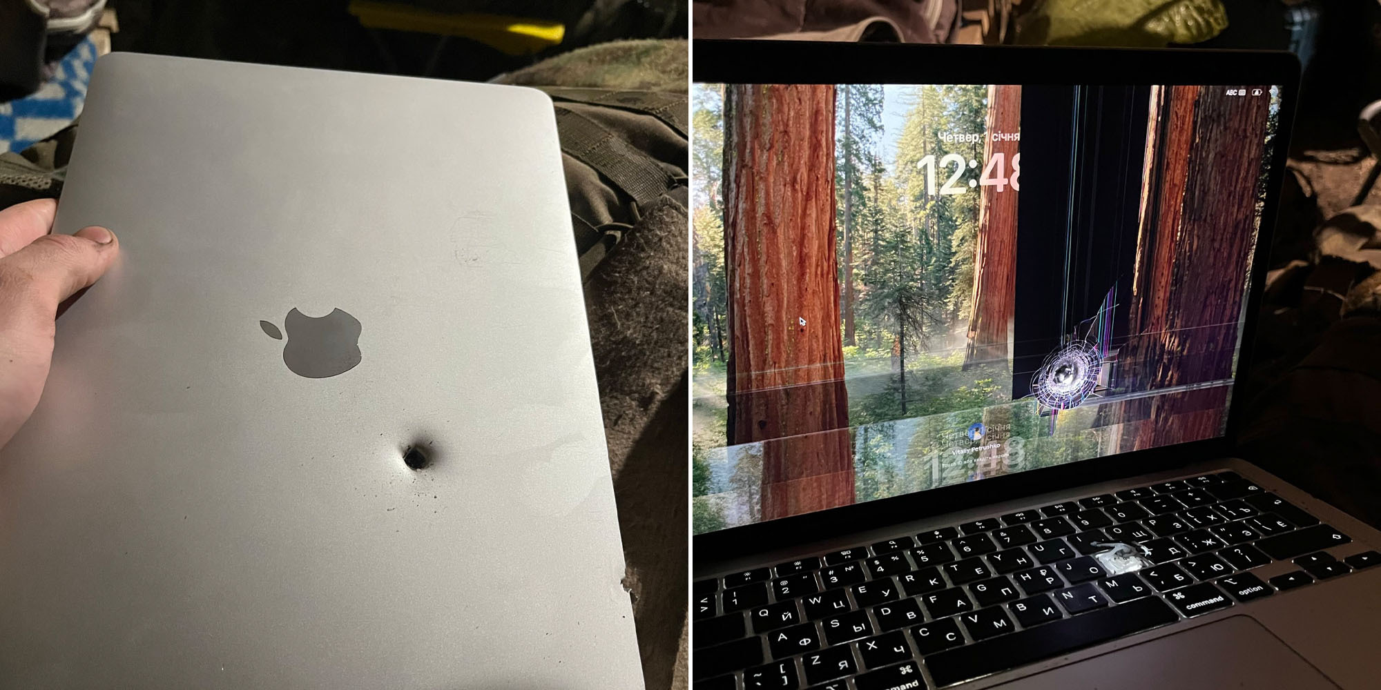 Soldier’s M1 MacBook Air stops artillery shell fragment, yet still works