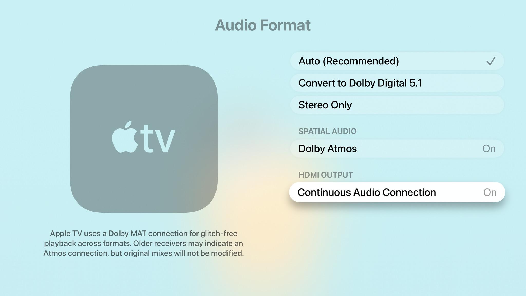 tvOS 26.4 adds new ‘Continuous Audio Connection’ on Apple TV