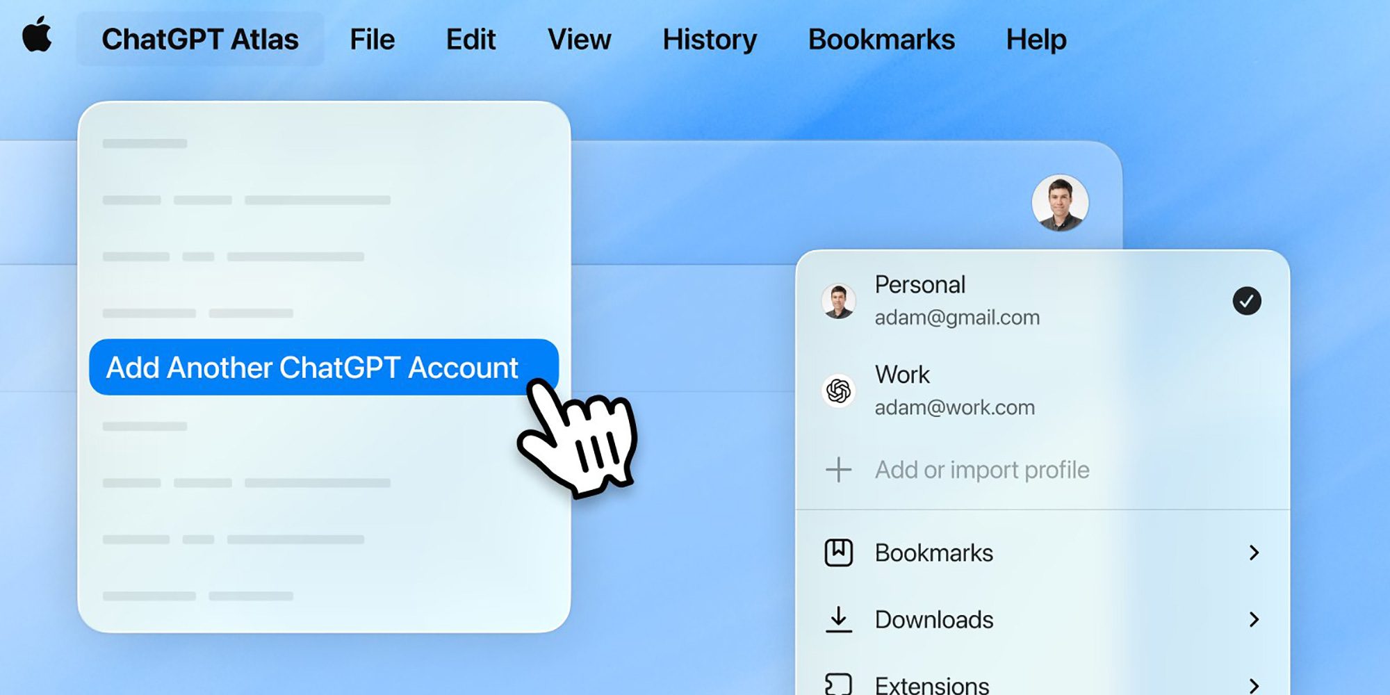 photo of OpenAI’s Atlas browser adds support for multiple ChatGPT accounts image