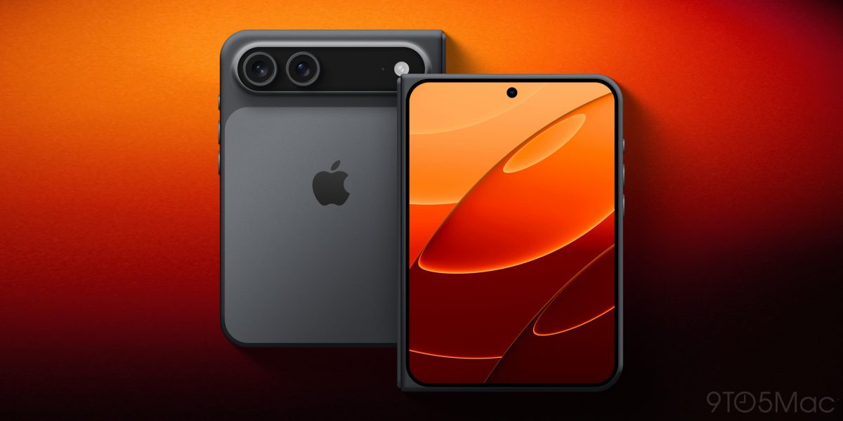 iPhone Fold màu đỏ — concept render