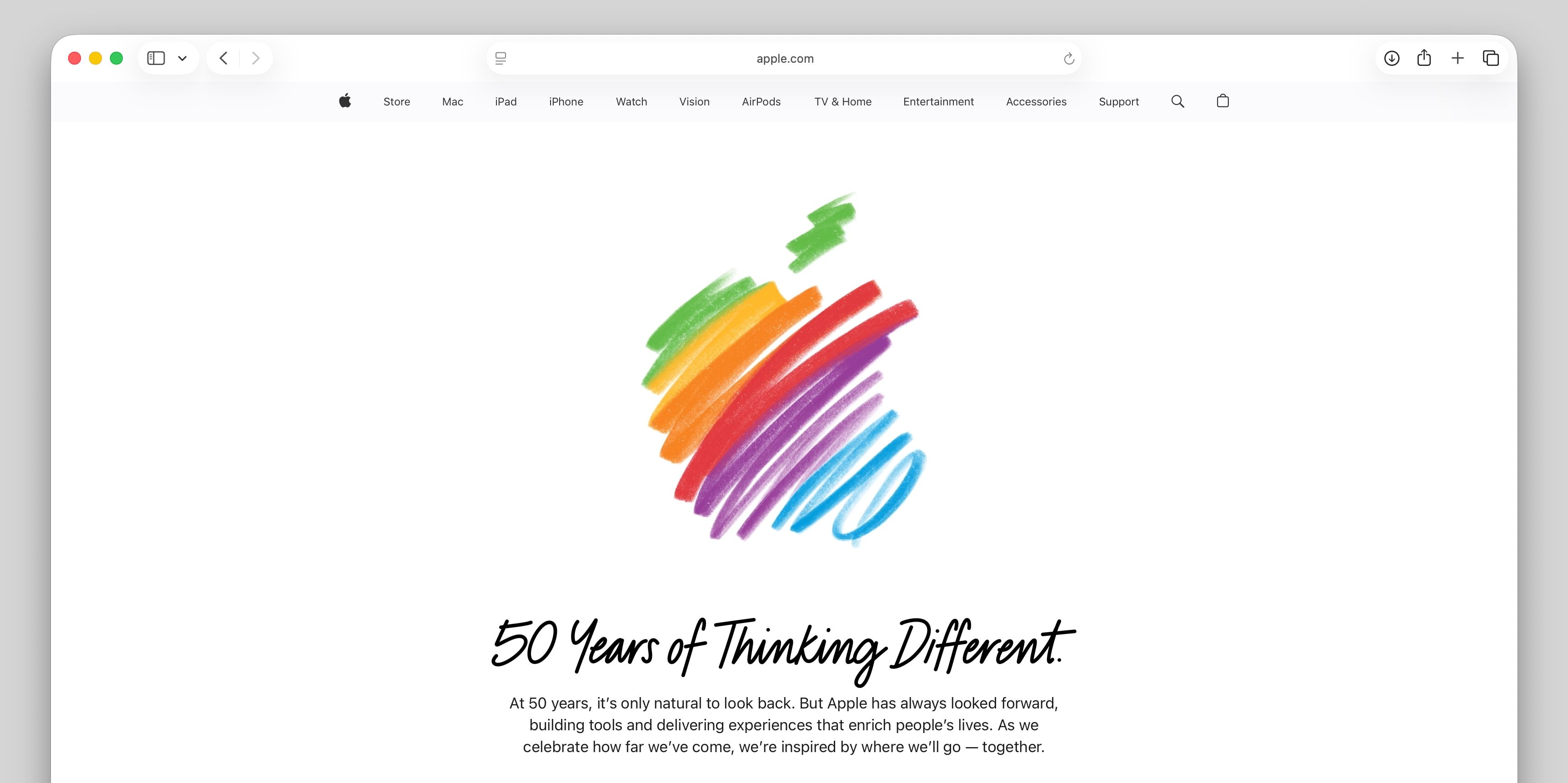 photo of Apple celebrates its 50th anniversary with special animated homepage image