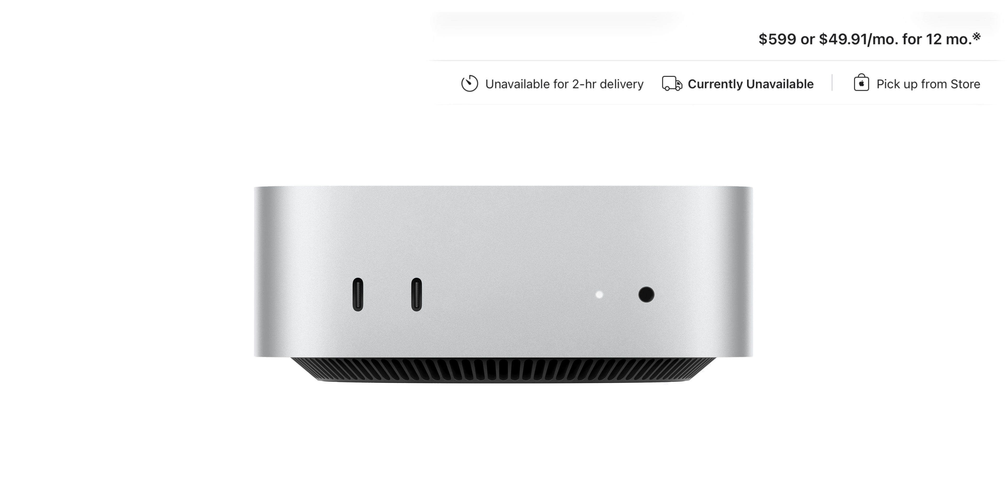photo of The base model $599 Mac mini is now completely out of stock image