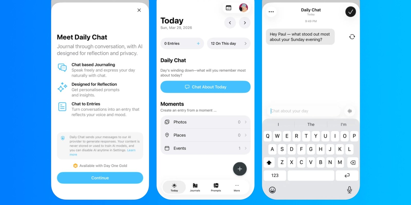 Day One journaling app introduces ‘Gold’ plan with AI summaries and Daily Chat
