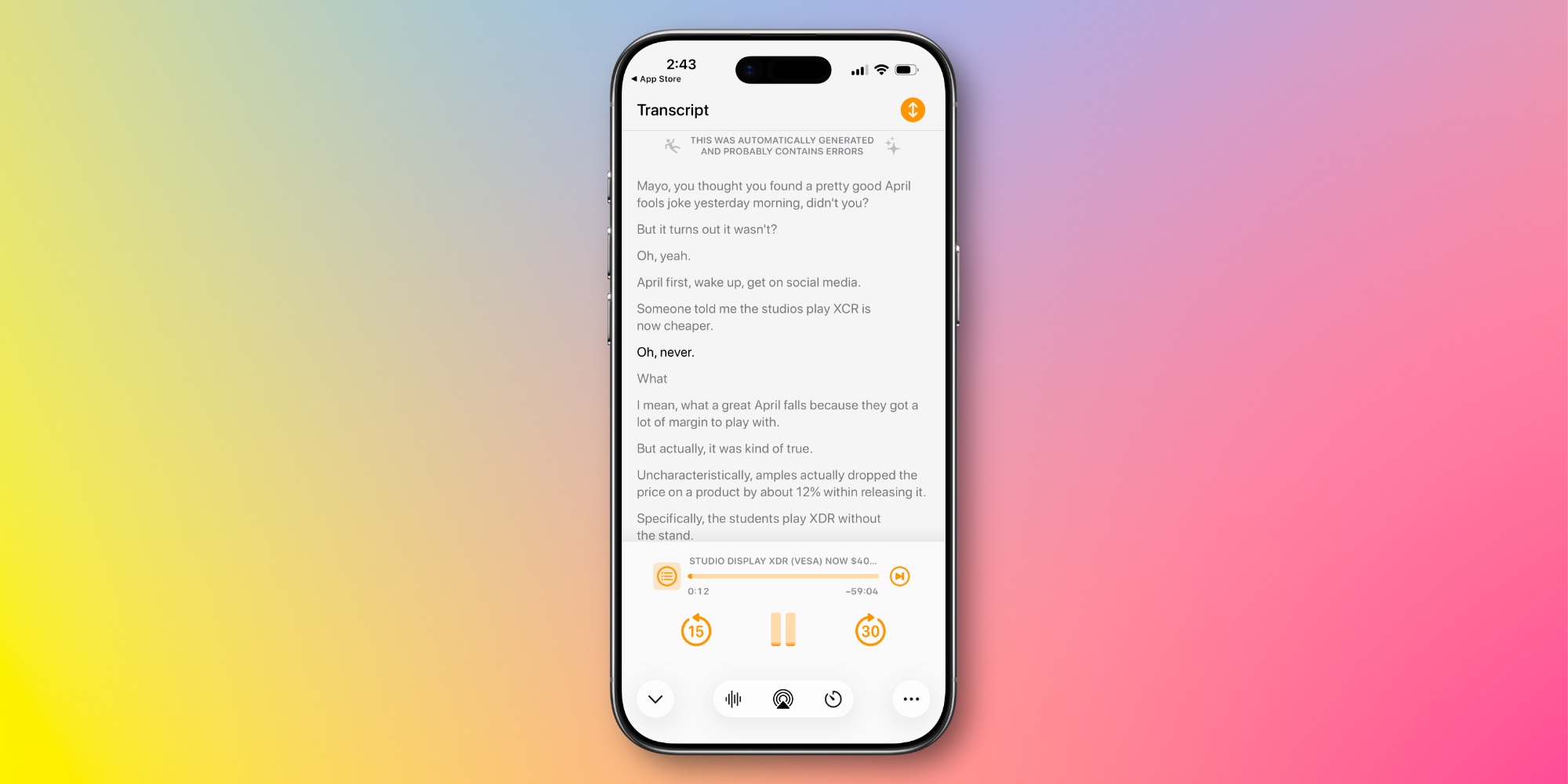 Overcast launches podcast transcripts in new app update for iPhone ...