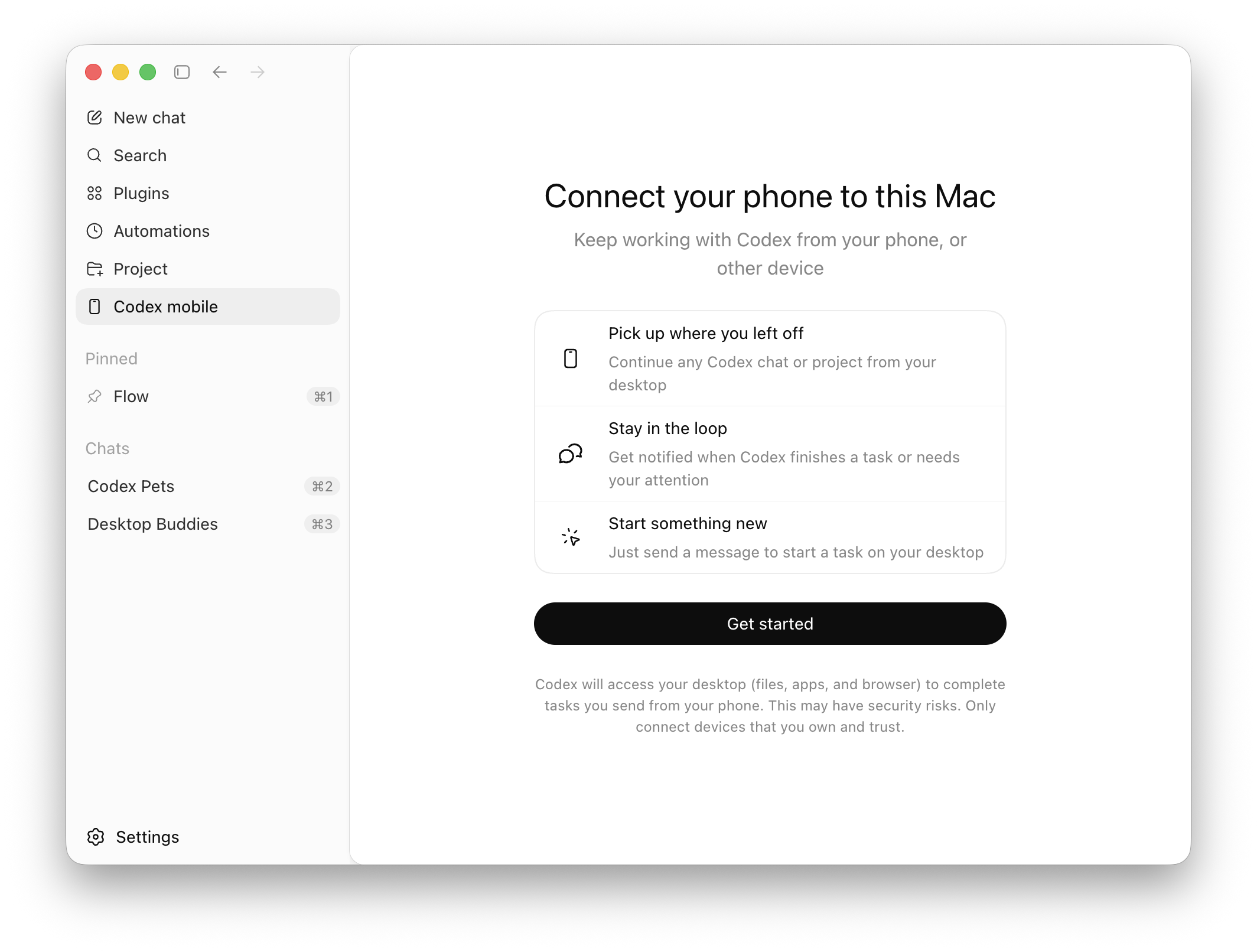 Процес налаштування Codex на Mac