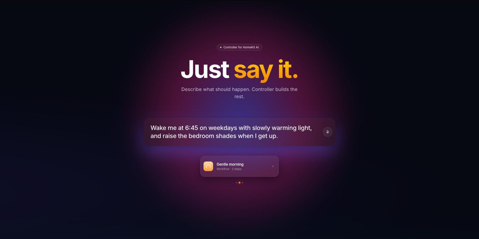 Controller for HomeKit app adds AI feature: ‘Just say it’