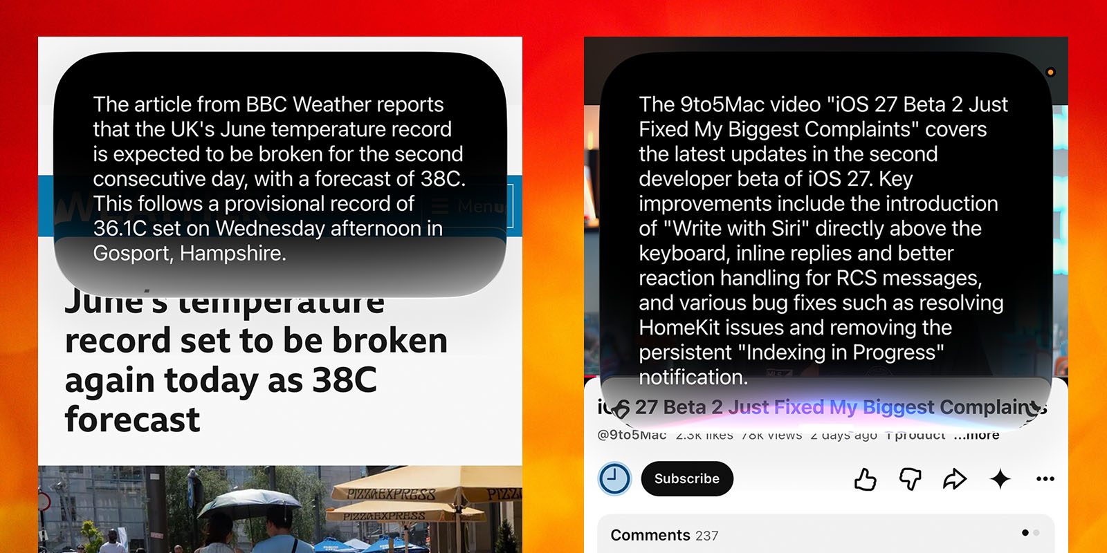 photo of Siri will sometimes summarize webpages and videos from within Safari and YouTube apps image