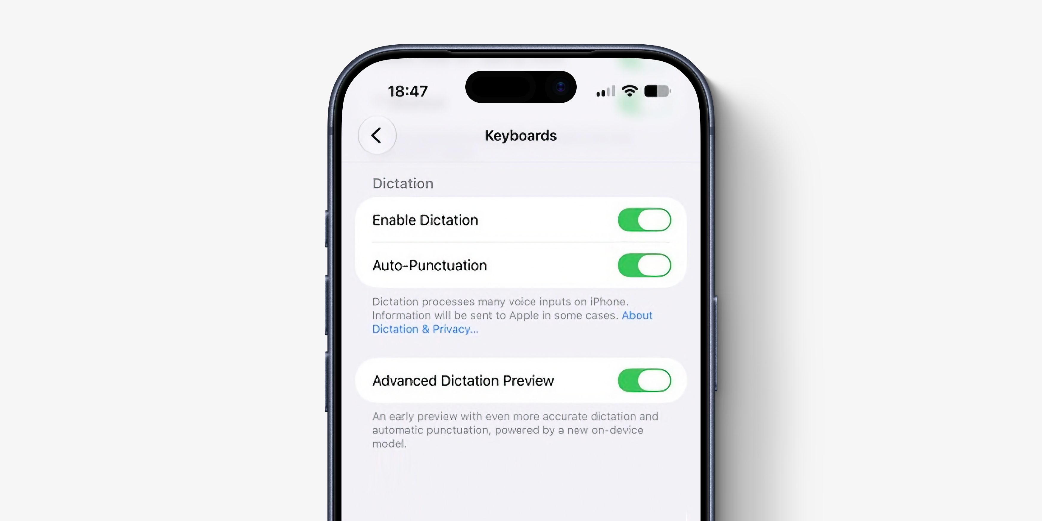 The new dictation feature is off-by-default in iOS 27 beta&hellip;
