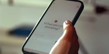 Claude chats exposed in Google searches – another endorsement of Apple's privacy approach | Image shows a Claude session with the slogan 'What are you thinking?'