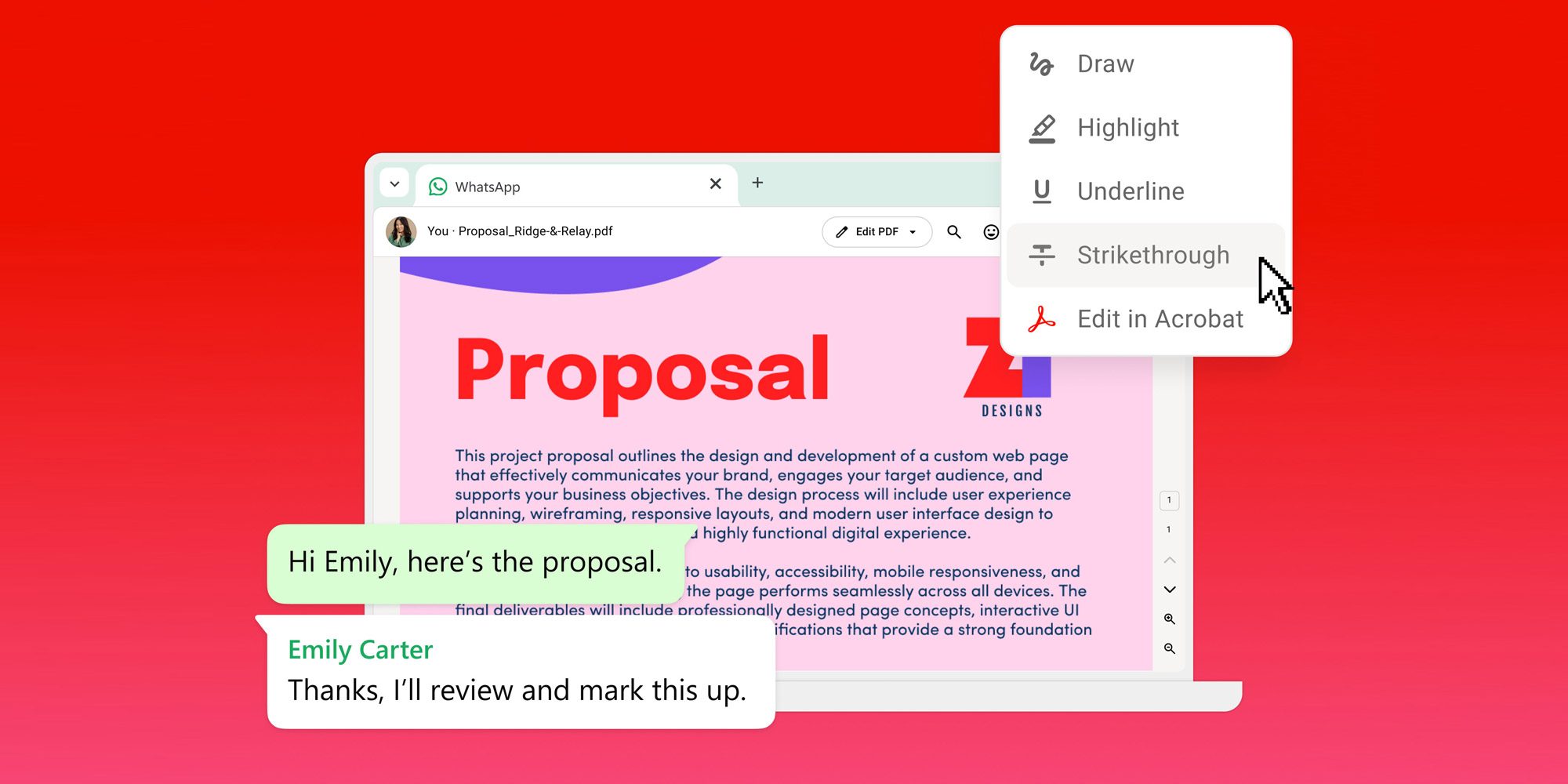 Adobe добавляет интеграцию с Acrobat прямо в WhatsApp Web