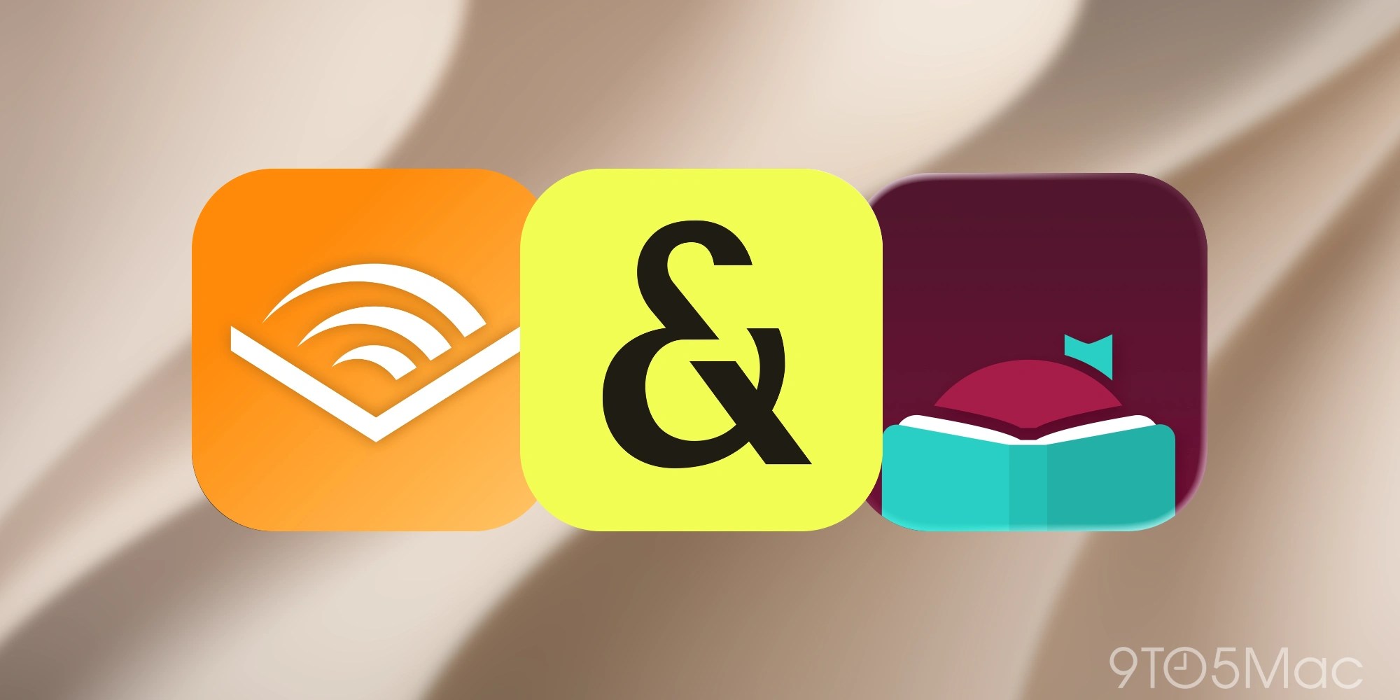 Audible, Everand, and Libby CarPlay audiobook app icons