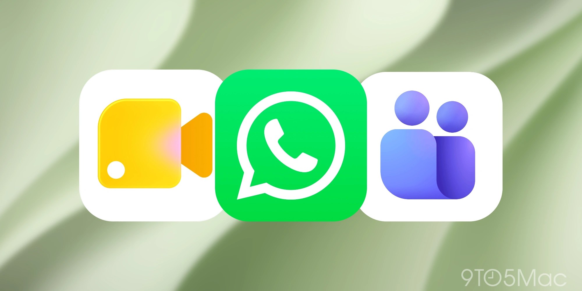 Google Meet, WhatsApp, and Microsoft Teams CarPlay communication app icons