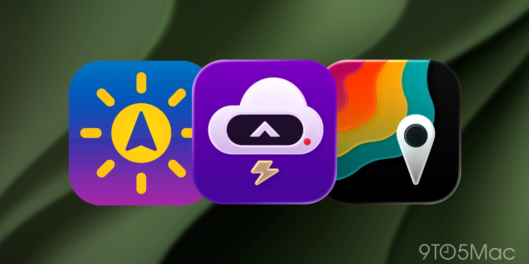 Weather on the way, CARROT Weather, and MyRadar CarPlay weather app icons