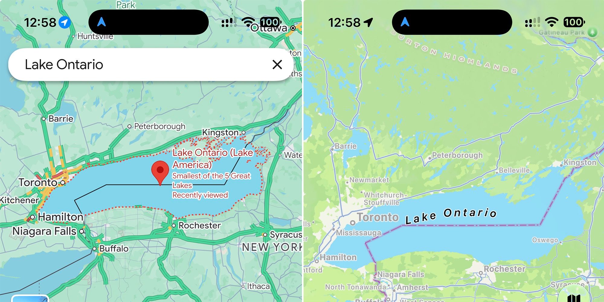 photo of Apple Maps still shows Lake Ontario as Google Maps changes name image