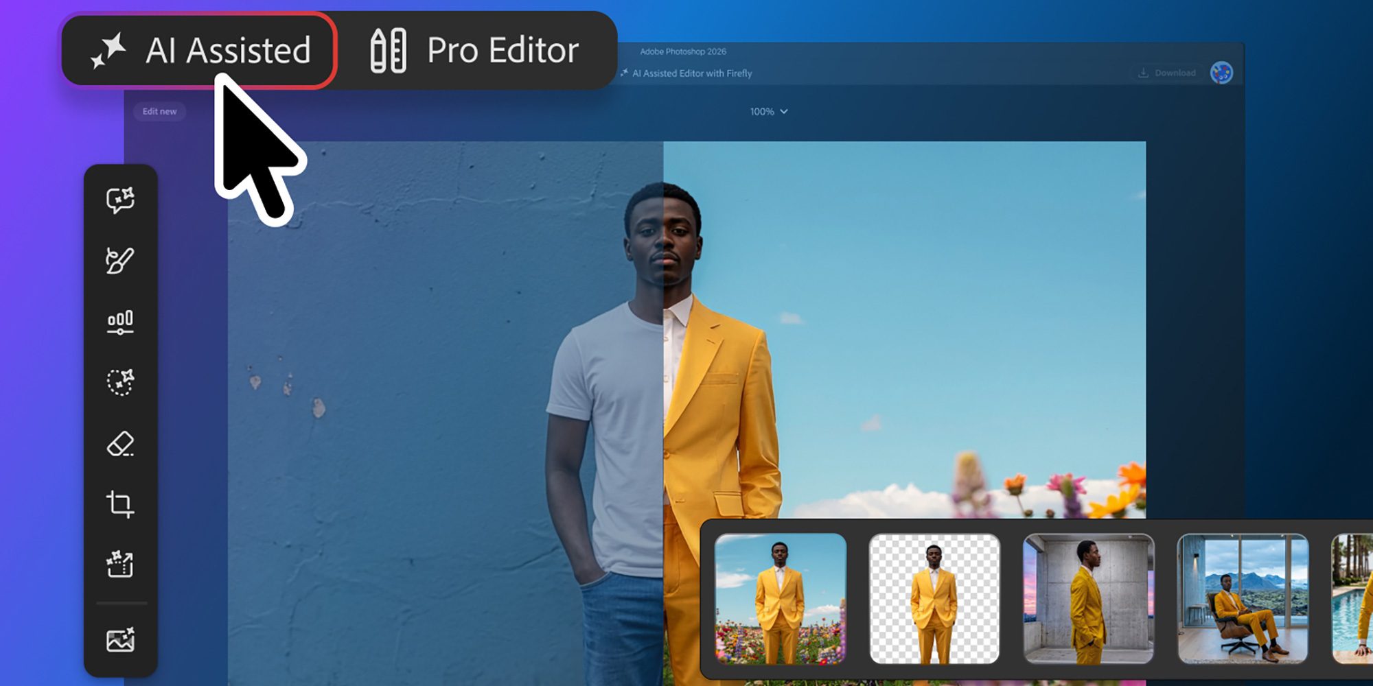 photo of Adobe Photoshop adds optional ‘AI Assisted Editor’ mode for fully prompt-based image editing image