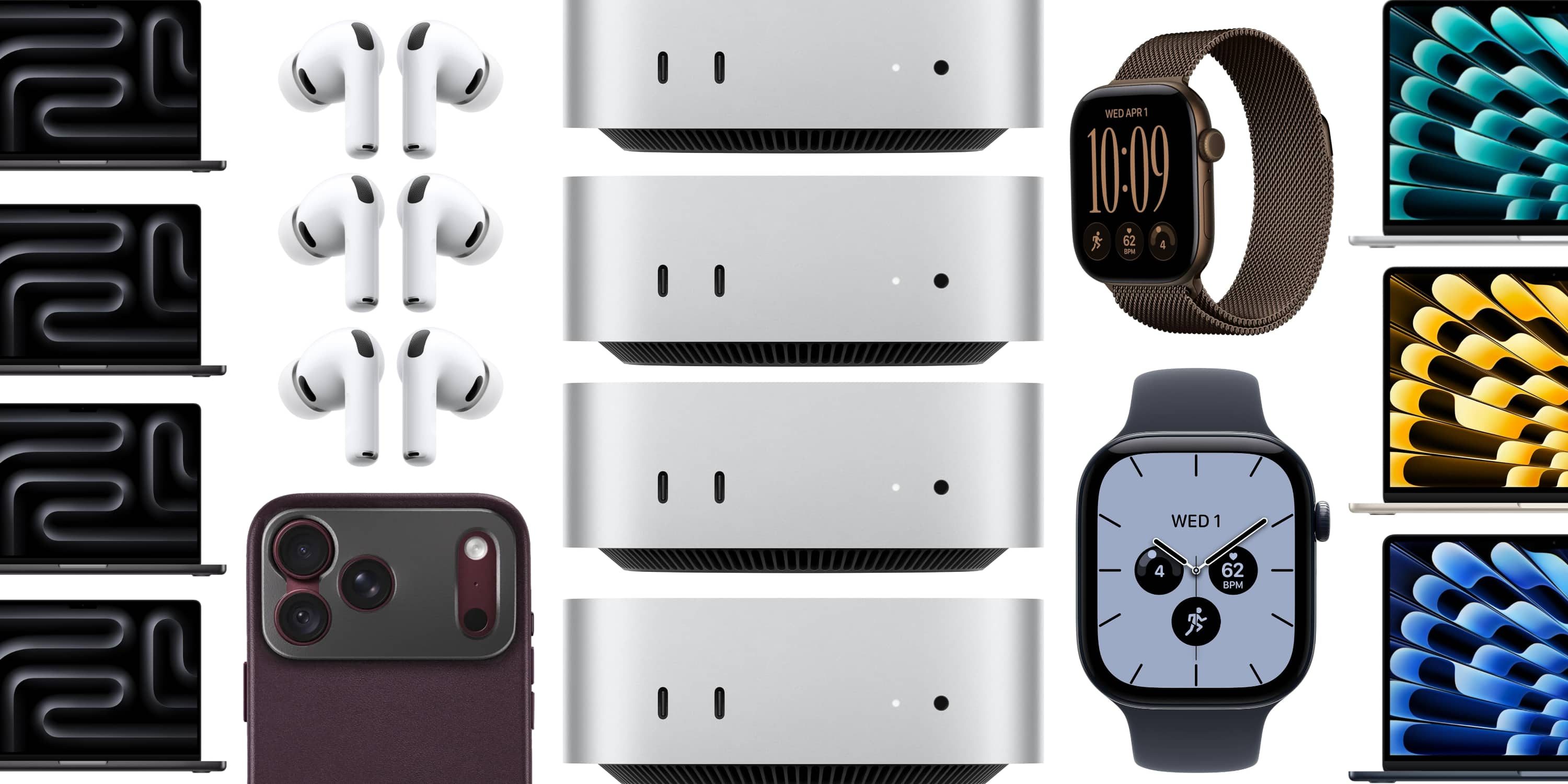 Скидки выходного дня на технику Apple: AirPods дешевле на сумму до $100, Apple Watch Series 12, MacBook Air, Mac mini и многое другое