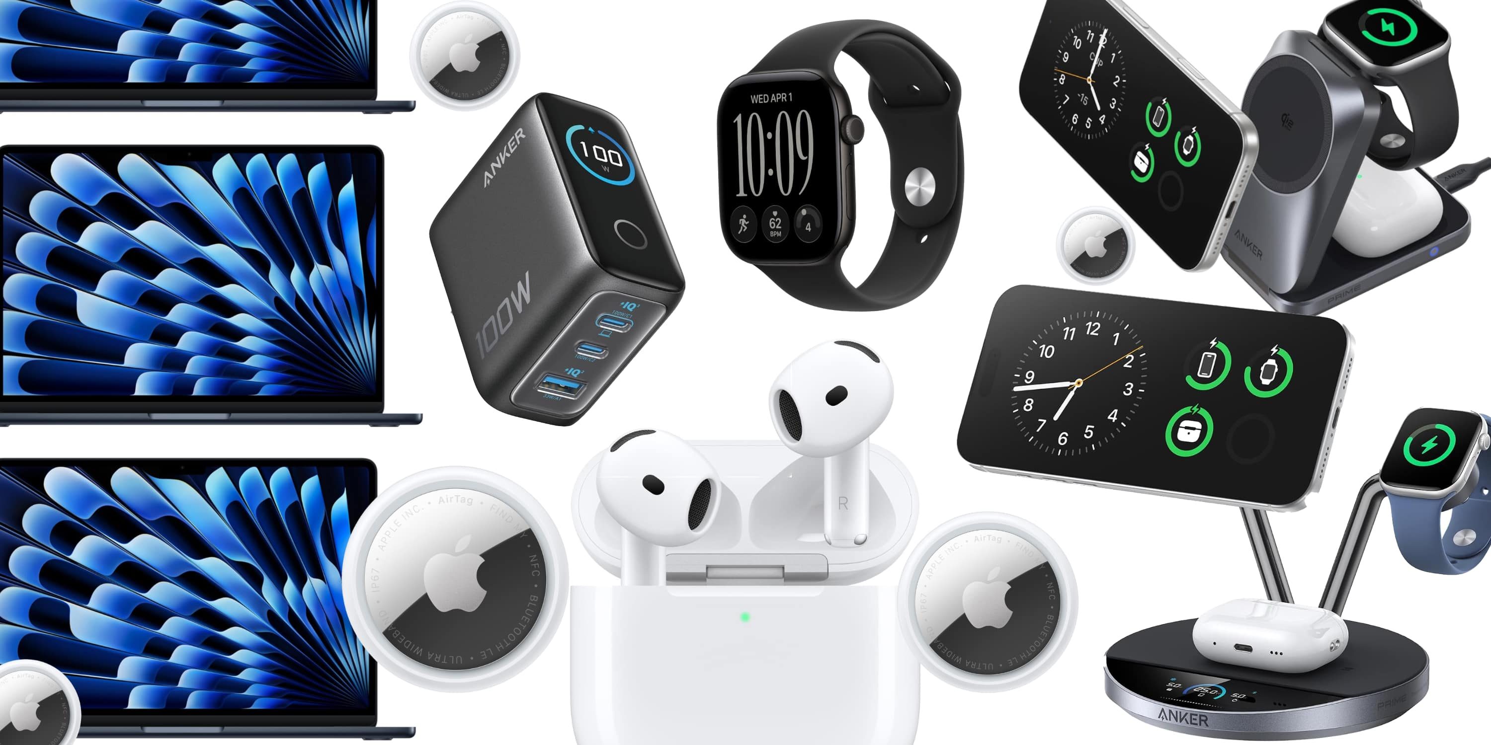 Скидки: AirPods, MacBook Air со скидкой $150, Series 12, зарядные станции Anker 25W MagSafe и многое другое