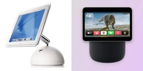 Apple's HomePad smart home hub reportedly launching on Oct 13 | Image shows the iMac G4 next to a mock-up of the HomePad