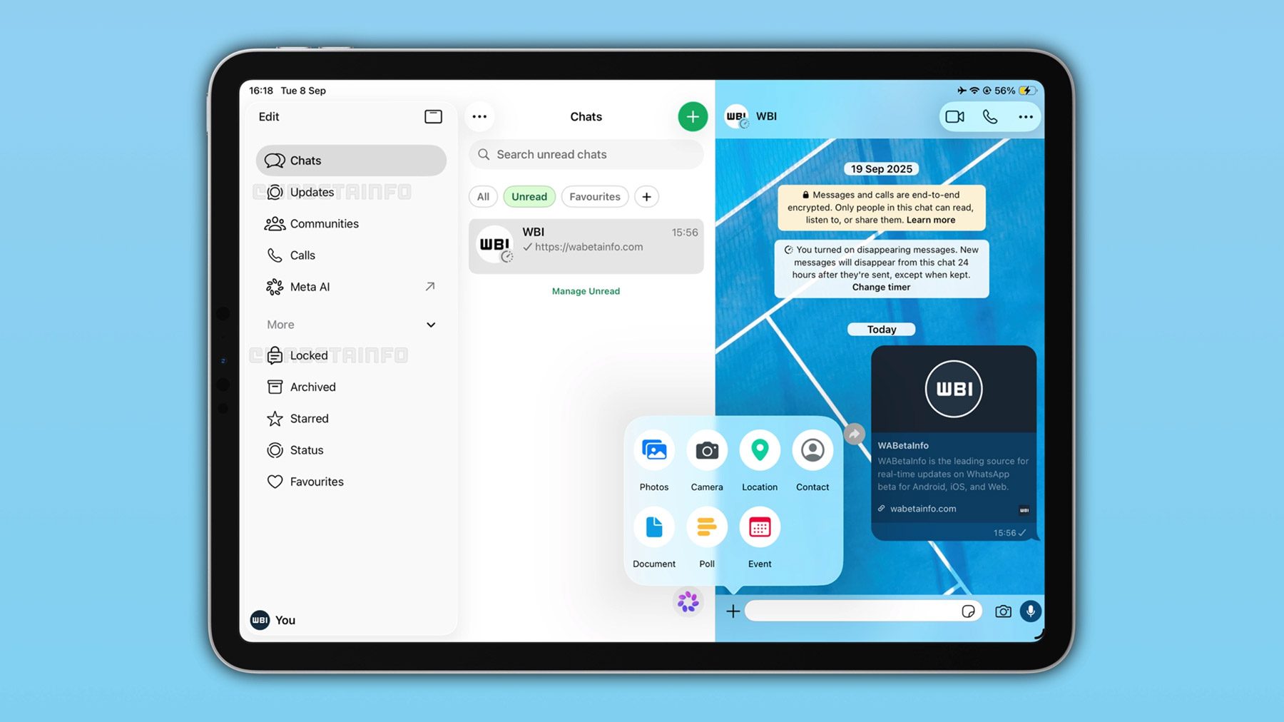WhatsApp rolling out redesigned iPad interface with Mac-like sidebar