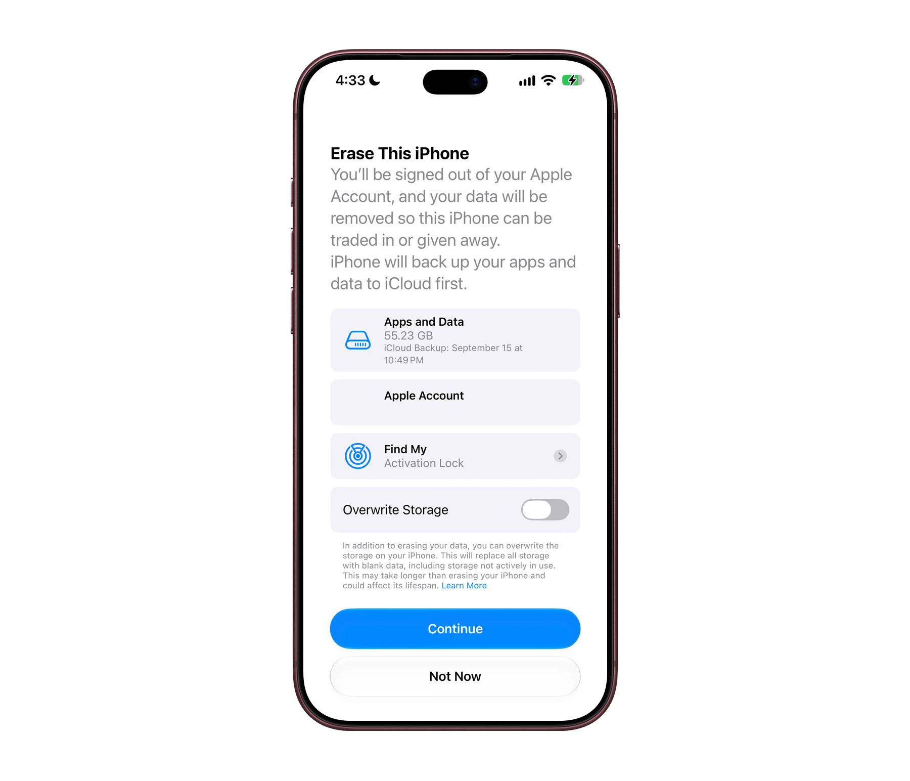 iOS 27.2 has option to overwrite iPhone storage with blank data - 9to5Mac