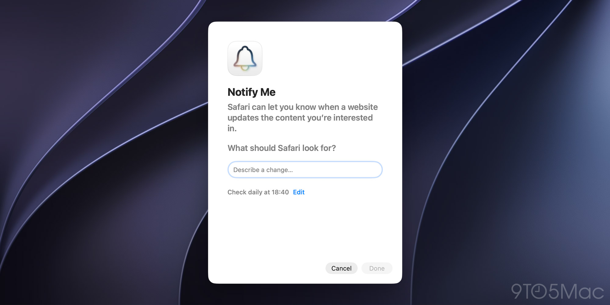 Feature Request: One change for the most important use of Notify Me (screengrab shown)